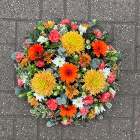 Orange and white posy pad