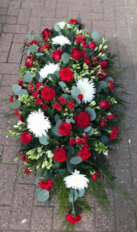 Red and White Coffin Spray.