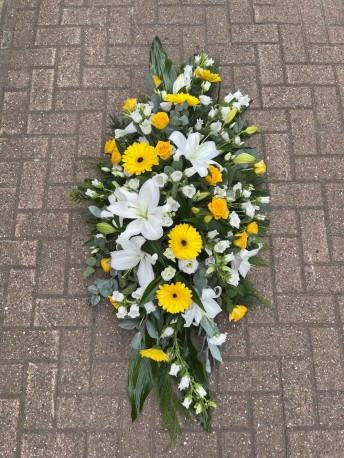 Yellow and White Coffin Spray.