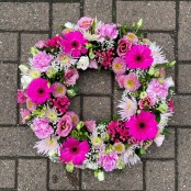 Pink and White Wreath.